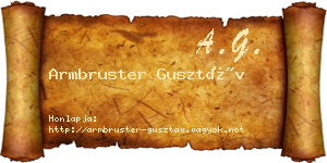Armbruster Gusztáv névjegykártya